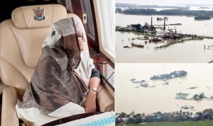 প্রধানমন্ত্রী পরিদর্শন করলেন সিলেট বন্যা দুর্গত এলাকা