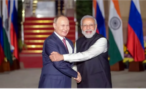 ভারতের প্রধানমন্ত্রী নরেন্দ্র মোদি এবং রাশিয়ার প্রেসিডেন্ট ভ্লাদিমির পুতিনের বৈঠক