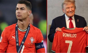 ট্রাম্পকে ‘বিশেষ বার্তা’ সংবলিত জার্সি উপহার দিলেন রোনালদো